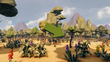 Sürdürülebilir kalkınma hedefleri için grafiksel kaynaklar biyolojik çeşitlilik büyüyen bir ekonomi ve ekoloji 3D yorumlama ve düşük polyester