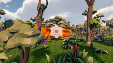 Sürdürülebilir kalkınma hedefleri için grafiksel kaynaklar biyolojik çeşitlilik büyüyen bir ekonomi ve ekoloji 3D yorumlama ve düşük polyester