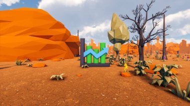 Sürdürülebilir kalkınma hedefleri için grafiksel kaynaklar biyolojik çeşitlilik büyüyen bir ekonomi ve ekoloji 3D yorumlama ve düşük polyester