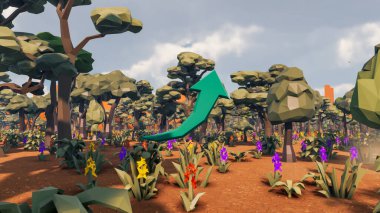 Sürdürülebilir kalkınma hedefleri için grafiksel kaynaklar biyolojik çeşitlilik büyüyen bir ekonomi ve ekoloji 3D yorumlama ve düşük polyester