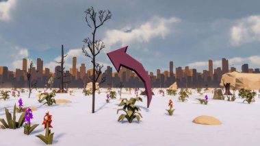 Sürdürülebilir kalkınma hedefleri için grafiksel kaynaklar biyolojik çeşitlilik büyüyen bir ekonomi ve ekoloji 3D yorumlama ve düşük polyester