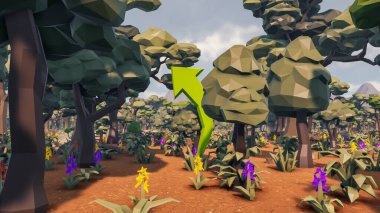 Sürdürülebilir kalkınma hedefleri için grafiksel kaynaklar biyolojik çeşitlilik büyüyen bir ekonomi ve ekoloji 3D yorumlama ve düşük polyester