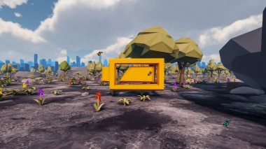 Sürdürülebilir kalkınma hedefleri için grafiksel kaynaklar biyolojik çeşitlilik büyüyen bir ekonomi ve ekoloji 3D yorumlama ve düşük polyester