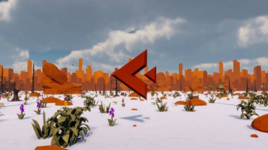 Sürdürülebilir kalkınma hedefleri için grafiksel kaynaklar biyolojik çeşitlilik büyüyen bir ekonomi ve ekoloji 3D yorumlama ve düşük polyester