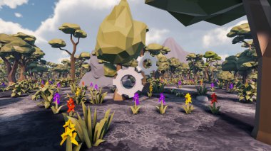 Sürdürülebilir kalkınma hedefleri için grafiksel kaynaklar biyolojik çeşitlilik büyüyen bir ekonomi ve ekoloji 3D yorumlama ve düşük polyester