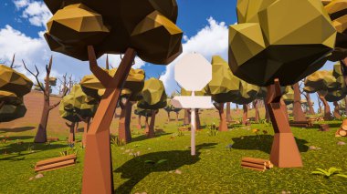 Sürdürülebilir kalkınma hedefleri, biyolojik çeşitlilik, büyüyen bir ekonomi ve ekoloji için grafiksel kaynaklar çokgen stili. 3 Boyutlu Hazırlama