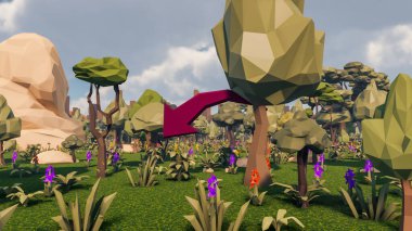 Sürdürülebilir kalkınma hedefleri için grafiksel kaynaklar biyolojik çeşitlilik büyüyen bir ekonomi ve ekoloji 3D yorumlama ve düşük polyester