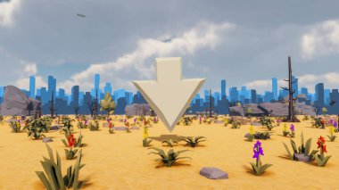 Sürdürülebilir kalkınma hedefleri için grafiksel kaynaklar biyolojik çeşitlilik büyüyen bir ekonomi ve ekoloji 3D yorumlama ve düşük polyester