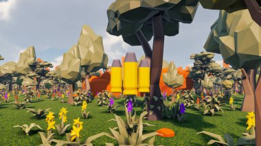 Sürdürülebilir kalkınma hedefleri için grafiksel kaynaklar biyolojik çeşitlilik büyüyen bir ekonomi ve ekoloji 3D yorumlama ve düşük polyester