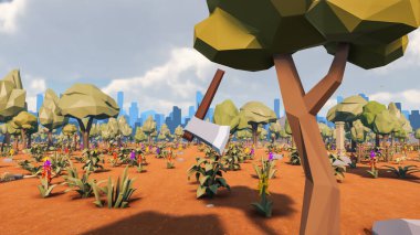 Sürdürülebilir kalkınma hedefleri için grafiksel kaynaklar biyolojik çeşitlilik büyüyen bir ekonomi ve ekoloji 3D yorumlama ve düşük polyester