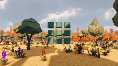 Sürdürülebilir kalkınma hedefleri için grafiksel kaynaklar biyolojik çeşitlilik büyüyen bir ekonomi ve ekoloji 3D yorumlama ve düşük polyester