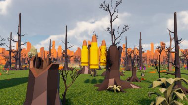 Sürdürülebilir kalkınma hedefleri için grafiksel kaynaklar biyolojik çeşitlilik büyüyen bir ekonomi ve ekoloji 3D yorumlama ve düşük polyester