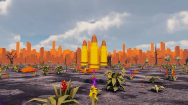 Sürdürülebilir kalkınma hedefleri için grafiksel kaynaklar biyolojik çeşitlilik büyüyen bir ekonomi ve ekoloji 3D yorumlama ve düşük polyester