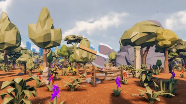 Sürdürülebilir kalkınma hedefleri için grafiksel kaynaklar biyolojik çeşitlilik büyüyen bir ekonomi ve ekoloji 3D yorumlama ve düşük polyester