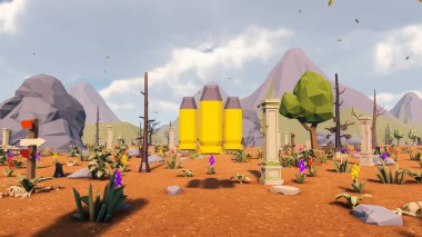 Sürdürülebilir kalkınma hedefleri için grafiksel kaynaklar biyolojik çeşitlilik büyüyen bir ekonomi ve ekoloji 3D yorumlama ve düşük polyester