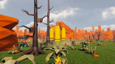 Sürdürülebilir kalkınma hedefleri için grafiksel kaynaklar biyolojik çeşitlilik büyüyen bir ekonomi ve ekoloji 3D yorumlama ve düşük polyester