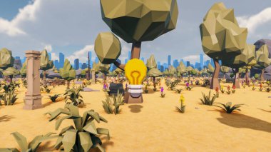 Sürdürülebilir kalkınma hedefleri için grafiksel kaynaklar biyolojik çeşitlilik büyüyen bir ekonomi ve ekoloji 3D yorumlama ve düşük polyester