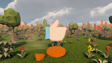 Sürdürülebilir kalkınma hedefleri için grafiksel kaynaklar biyolojik çeşitlilik büyüyen bir ekonomi ve ekoloji 3D yorumlama ve düşük polyester