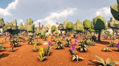 Sürdürülebilir kalkınma hedefleri için grafiksel kaynaklar biyolojik çeşitlilik büyüyen bir ekonomi ve ekoloji 3D yorumlama ve düşük polyester