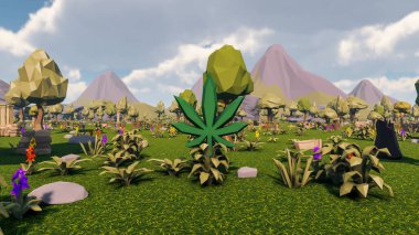 Sürdürülebilir kalkınma hedefleri için grafiksel kaynaklar biyolojik çeşitlilik büyüyen bir ekonomi ve ekoloji 3D yorumlama ve düşük polyester