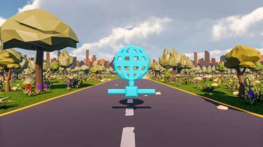 Sürdürülebilir kalkınma hedefleri için grafiksel kaynaklar biyolojik çeşitlilik büyüyen bir ekonomi ve ekoloji 3D yorumlama ve düşük polyester