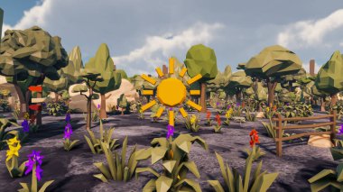 Sürdürülebilir kalkınma hedefleri için grafiksel kaynaklar biyolojik çeşitlilik büyüyen bir ekonomi ve ekoloji 3D yorumlama ve düşük polyester