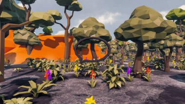 Sürdürülebilir kalkınma hedefleri için grafiksel kaynaklar biyolojik çeşitlilik büyüyen bir ekonomi ve ekoloji 3D yorumlama ve düşük polyester