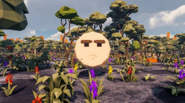 Landscape influence with communicate and campanies for wellness 3d render