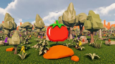 Landscape influence with communicate and campanies for wellness 3d render