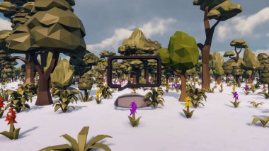 Landscape influence with communicate and campanies for wellness 3d render