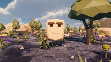 Landscape influence with communicate and campanies for wellness 3d render