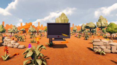 Landscape influence with communicate and campanies for wellness 3d render