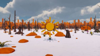 Landscape influence with communicate and campanies for wellness 3d render