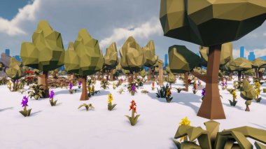 Landscape influence with communicate and campanies for wellness 3d render