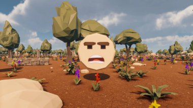 Landscape influence with communicate and campanies for wellness 3d render