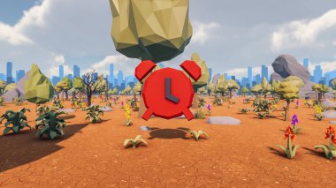 Landscape influence with communicate and campanies for wellness 3d render