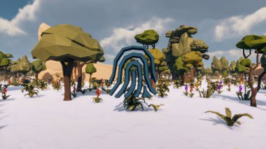 Landscape influence with communicate and campanies for wellness 3d render