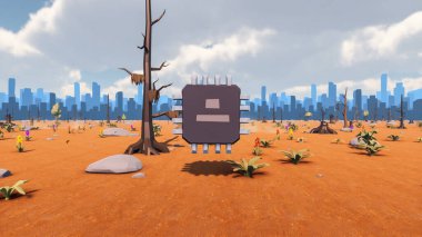 Landscape influence with communicate and campanies for wellness 3d render