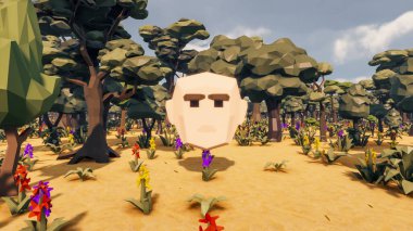 Landscape influence with communicate and campanies for wellness 3d render