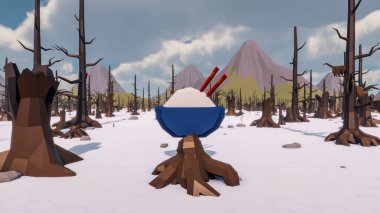 Landscape influence with communicate and campanies for wellness 3d render