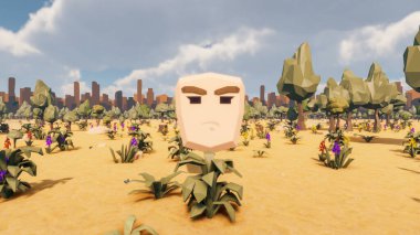 Landscape influence with communicate and campanies for wellness 3d render