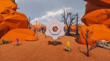 Landscape influence with communicate and campanies for wellness 3d render