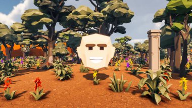 Landscape influence with communicate and campanies for wellness 3d render