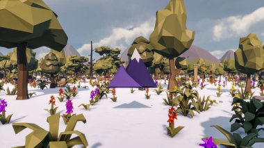 Landscape influence with communicate and campanies for wellness 3d render