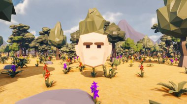 Landscape influence with communicate and campanies for wellness 3d render