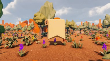 Landscape influence with communicate and campanies for wellness 3d render