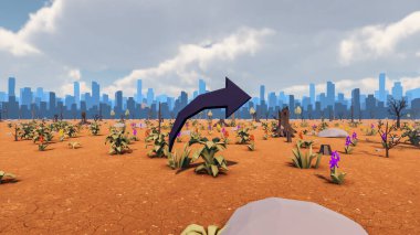 Landscape influence with communicate and campanies for wellness 3d render