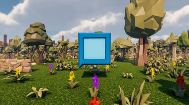 Landscape influence with communicate and campanies for wellness 3d render