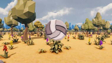 Landscape influence with communicate and campanies for wellness 3d render