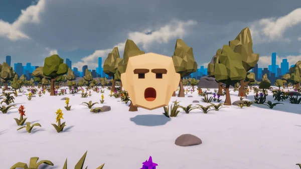 Landscape influence with communicate and campanies for wellness 3d render